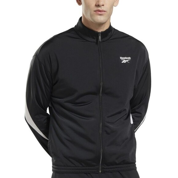 Reebok Other - Reebok Men's Identity Vector Zip-Front Logo Track Jacket Black & White Small
